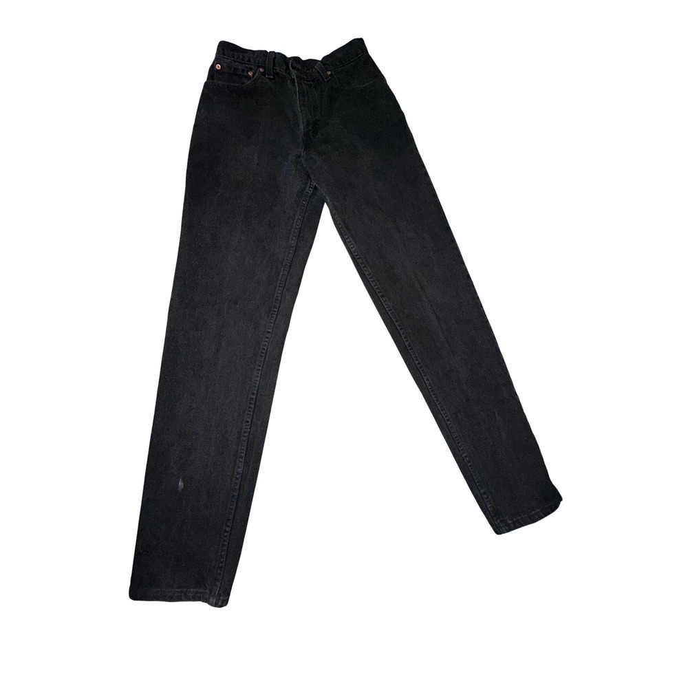 Vintage 90s Levi's 550 Women's Relaxed Fit Tapered Leg Black Denim Jeans Size 9L